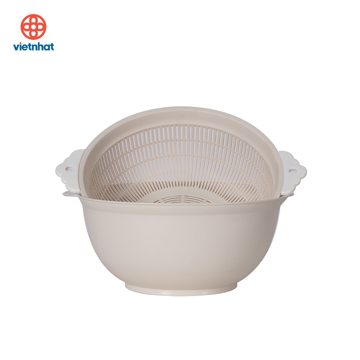 Rổ chậu 2 lớp có tai cầm cỡ to/nhỏ việt nhật 3392 nhựa việt nhật