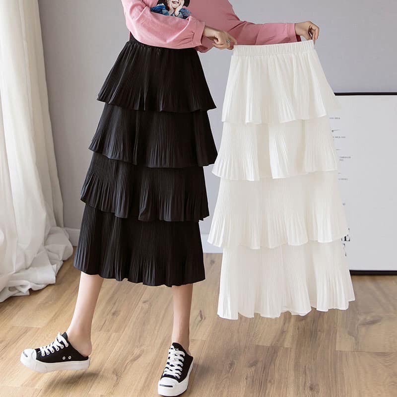 Chân váy maxi nhiều tầng sang chảnh