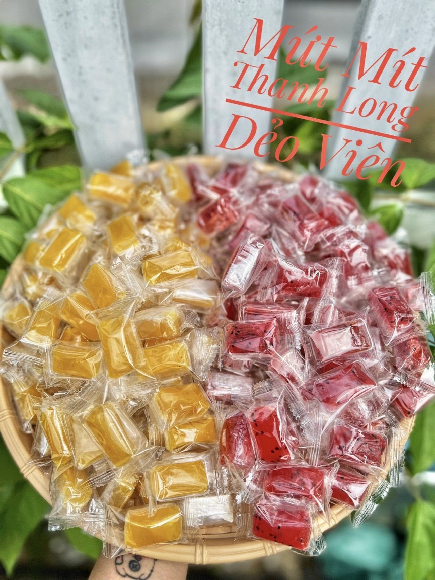 Mứt mít, thanh long dẻo viên 500gr