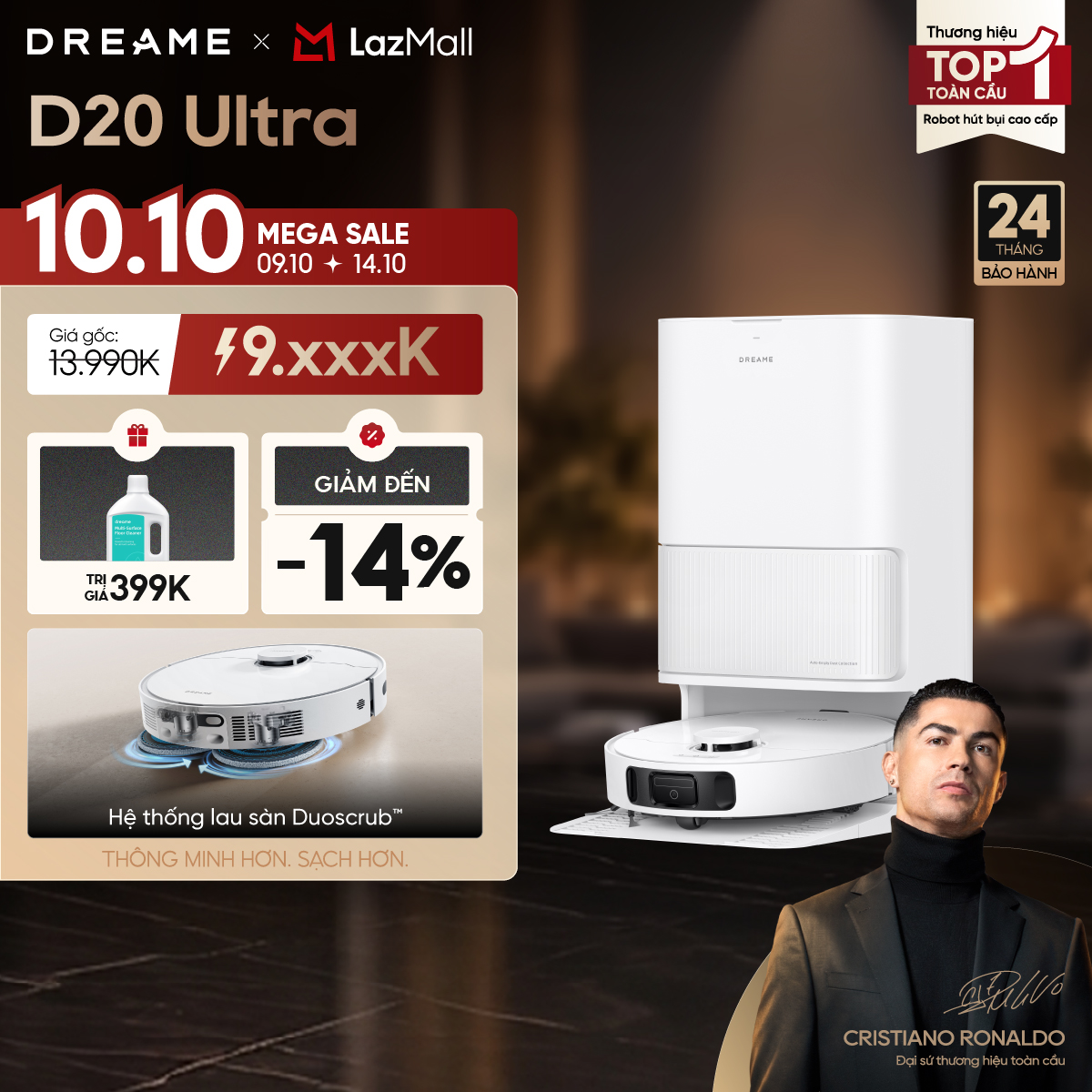 Dreame D20 Ultra Floor Cleaning Robot - International Version - 24 Month Warranty