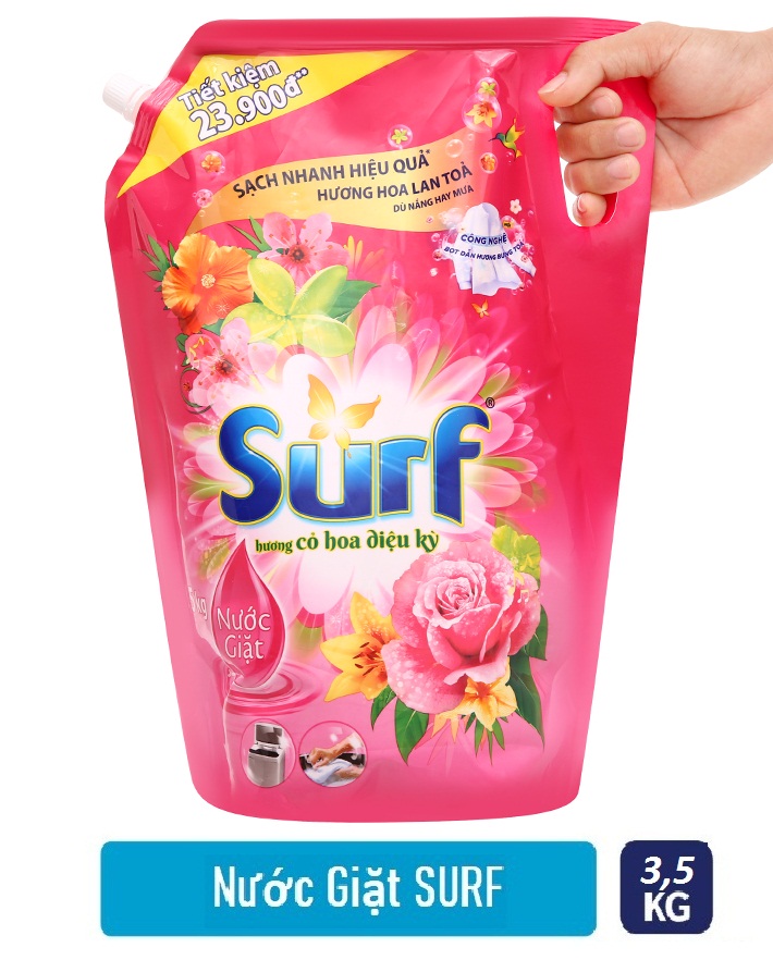 Nước giặt Surf hương hoa cỏ diệu kì TÚI 3.3kg