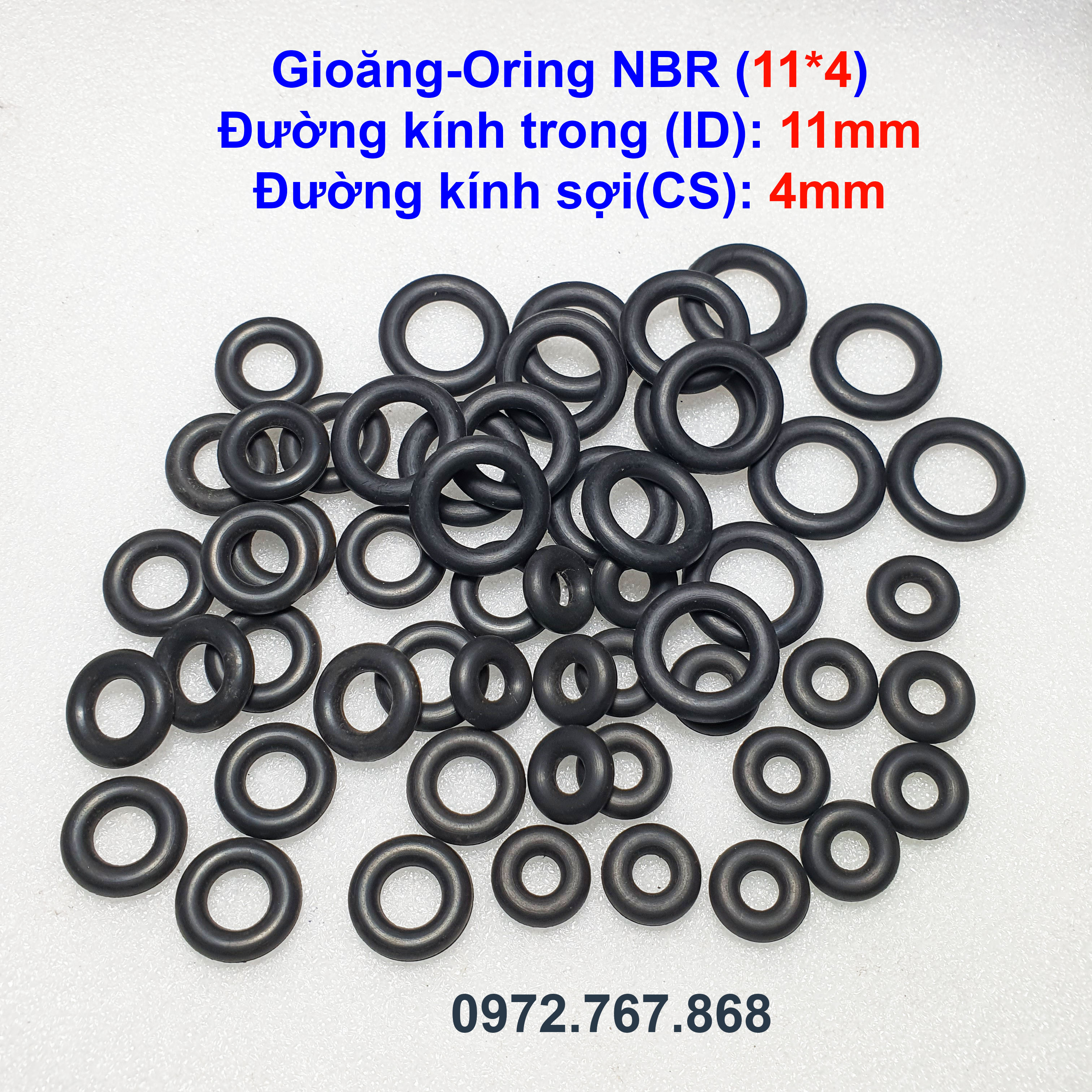 Gioăng cao su tròn 11*4mm