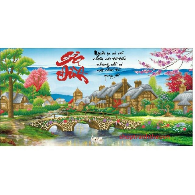 Tranh đính đá gia đình 110x60cm