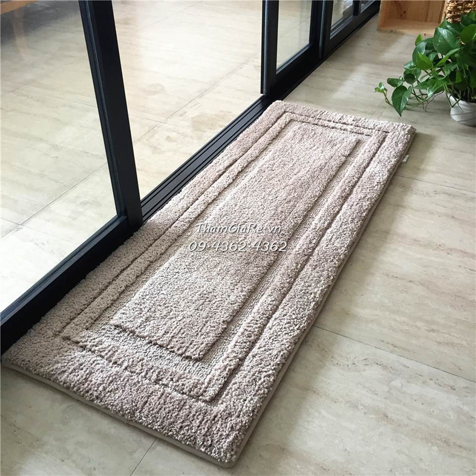 Thảm chùi chân 40x60cm,Thảm lau chân cotton len sợi ngắn siêu thấm dày viền