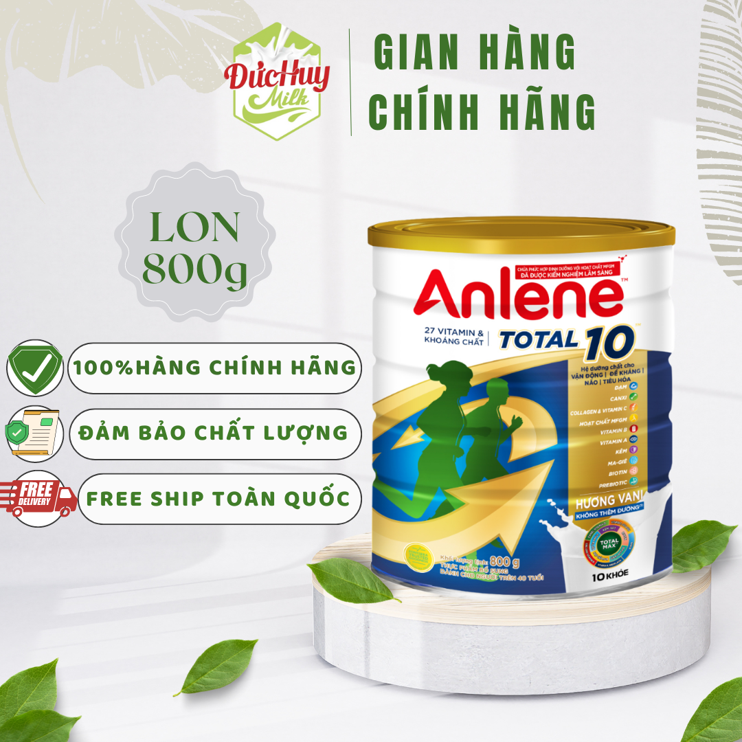 Sữa bột bổ sung dinh dưỡng anlene total 10 lon 800g