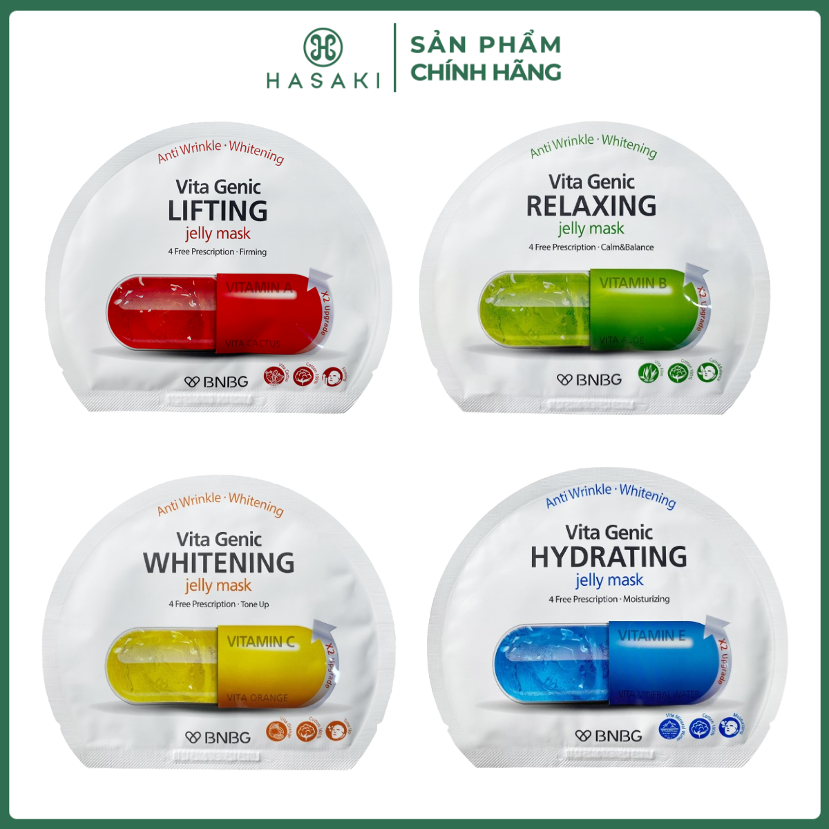 Mặt Nạ BNBG Vitamin E Dưỡng Ẩm Da, Vitamin C Làm Sáng Da, Vitamin B Phục Hồi Da 30ml (Mới) Hasaki Sản Phẩm Chính Hãng