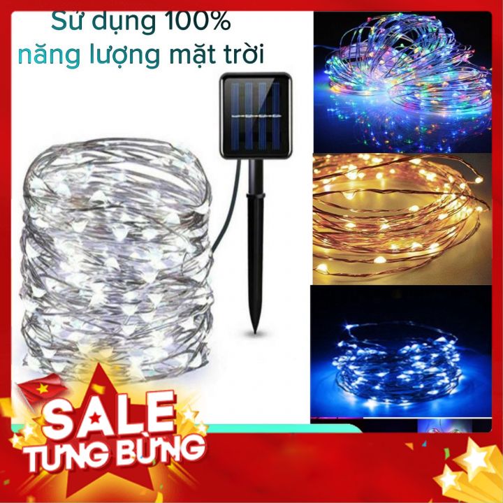 12M dây đèn led đom đóm dùng năng lượng mặt trời 8 chế độ chớp nháy có cảm biến ánh sáng ban ngày tự động tắt ban đêm tự động bật dây đồng chống thấm nước trang trí ngoài trời trong nhà cây cảnh trang trí nhà cửa