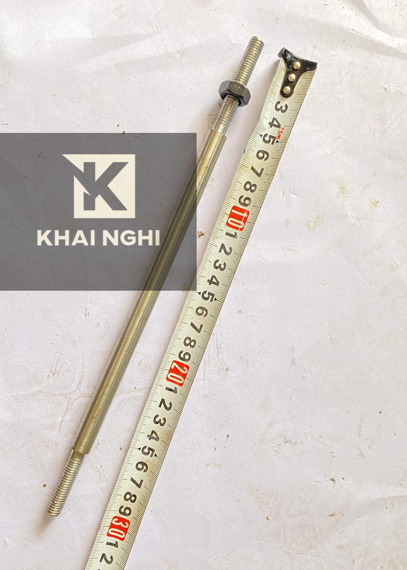 Trục ren inox 304 phi 12 mm dài 300mm ren 2 đầu trục m10x1.5 mỗi đoạn ren dài 4cm