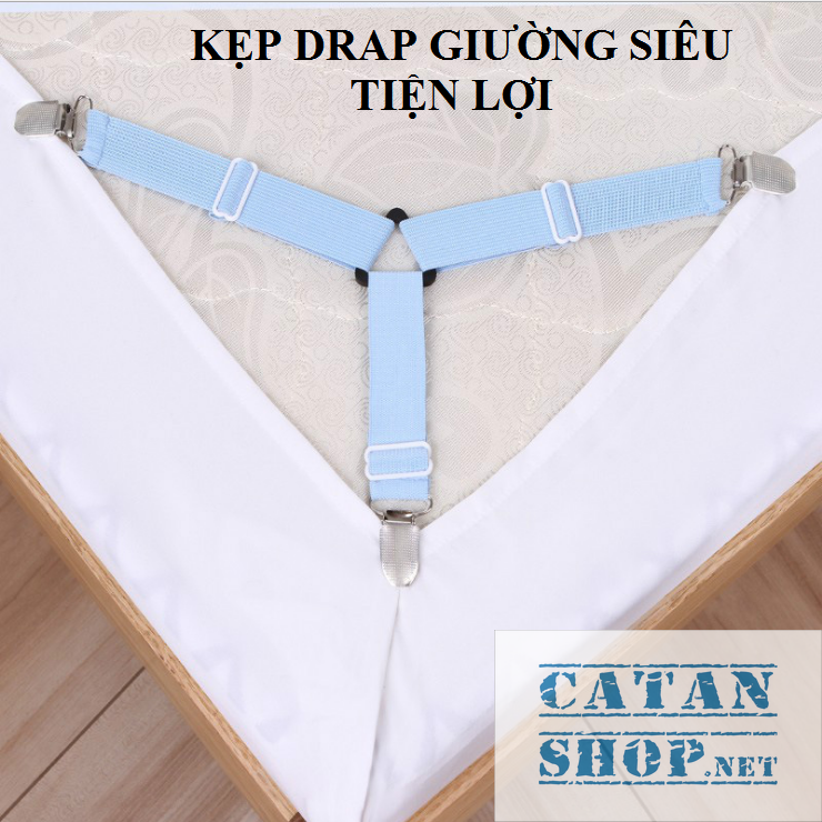 [HCM]Bộ 4 dây Kẹp drap 3 chấu Inox Cố Định Ga Giường Drap Giường Tấm Trải Giường Chống Xê Dịch Chịu Lực Tốt GD430-KDrap-3chau