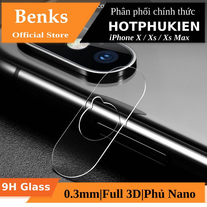 [HCM]Miếng dán kính cường lực bảo vệ Camera mỏng 0.15mm cho iPhone X / Xs / Xs Max hiệu Benks (độ cứng 9H chống trầy chống chụi & vân tay bảo vệ toàn diện chất lượng ảnh chụp nét như lúc chưa dán) - Phân phối bởi hotphukien