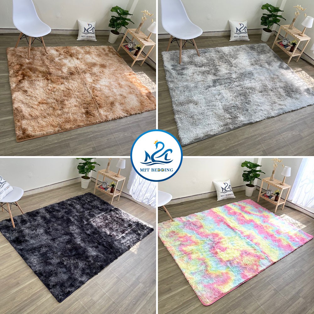 Thảm lông trải sàn M2T Bedding mềm mượt - thảm màu loang decor trang trí phòng đủ size
