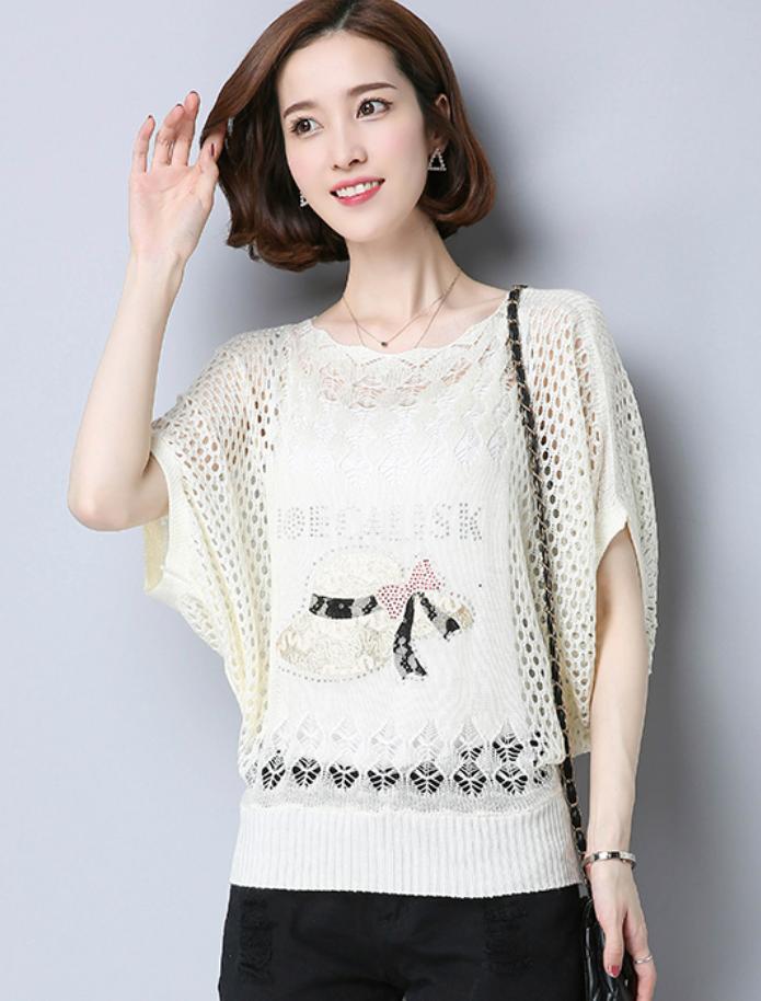 Áo Len Nữ Lưới Thoáng Nhẹ Xuân Hè Cho Cân Nặng 46-60KG ALN023 Shop Mây