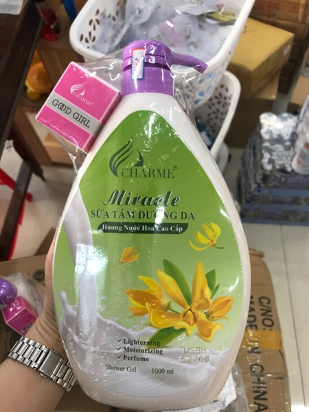 SỮA TẮM DƯỠNG DA (MÀU XANH)- MI.RAC.LE - HƯƠNG NGỌC LAN TÂY - TẶNG KÈM NƯỚC HOA MINI.