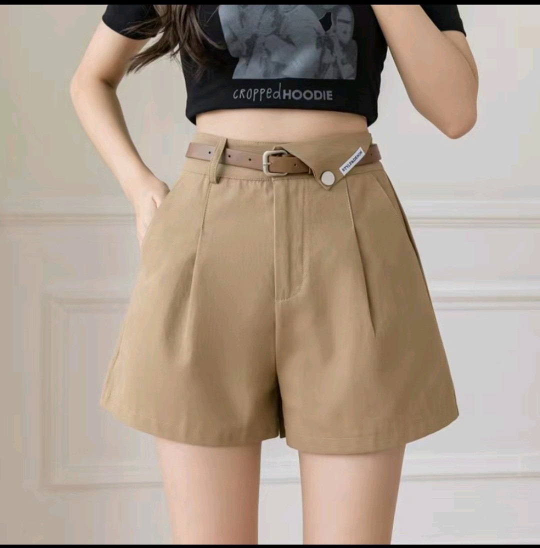 Quần short tây âu nữ kèm thắt lưng ( thắt lưng hơi khác hình 1 xíu ) - chất tuyết mưa bao đẹp - DIỄM NHI SHOP U001
