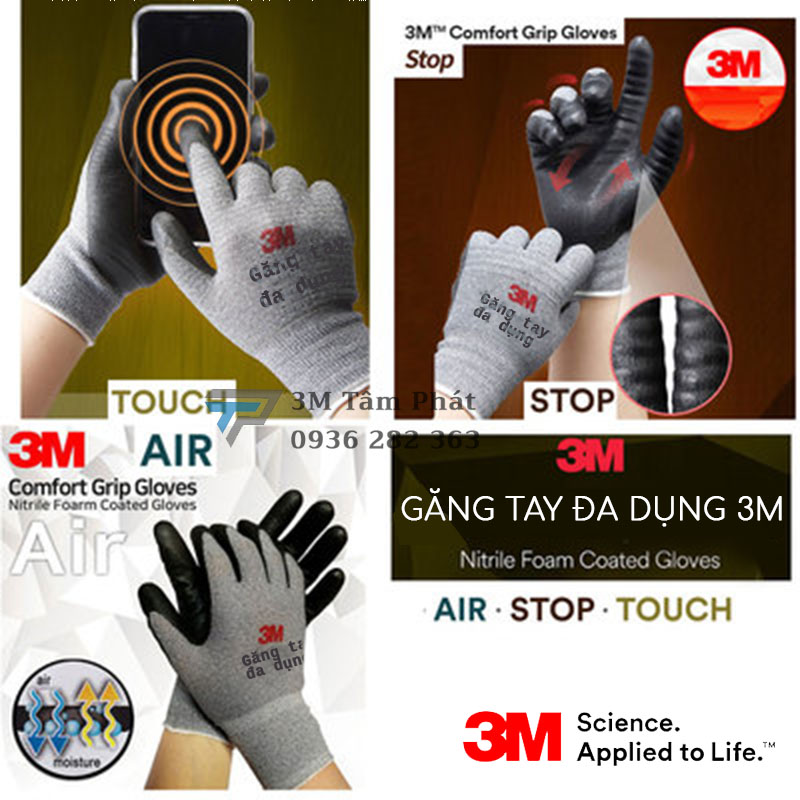 Găng tay phượt, găng tay lao động, bảo hộ dùng trong công nghiệp, làm vườn, găng tay đa dụng 3M