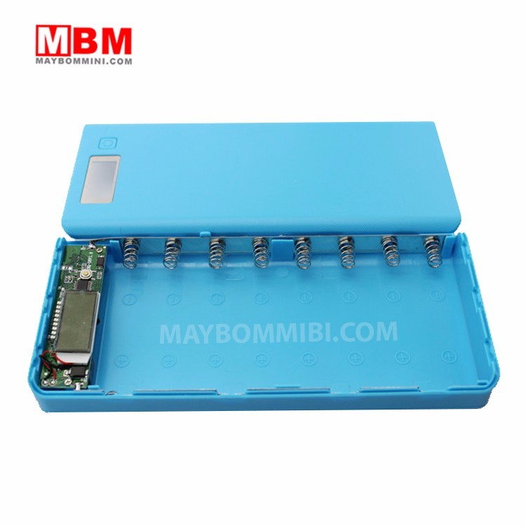 Box sạc pin dự phòng 8 cell 30000 mAh - XANH DUONG-BOX