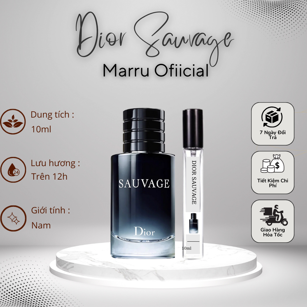 Nước hoa nam Dior Sauvage hương thơm nam tính , lịch lãm cho quý ông chiết 10ml - Marru Official