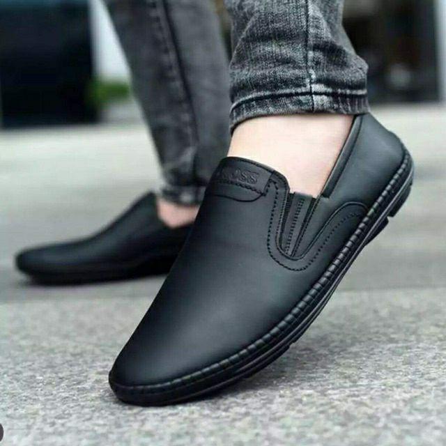 Giày lười nam da bò nguyên tấm
