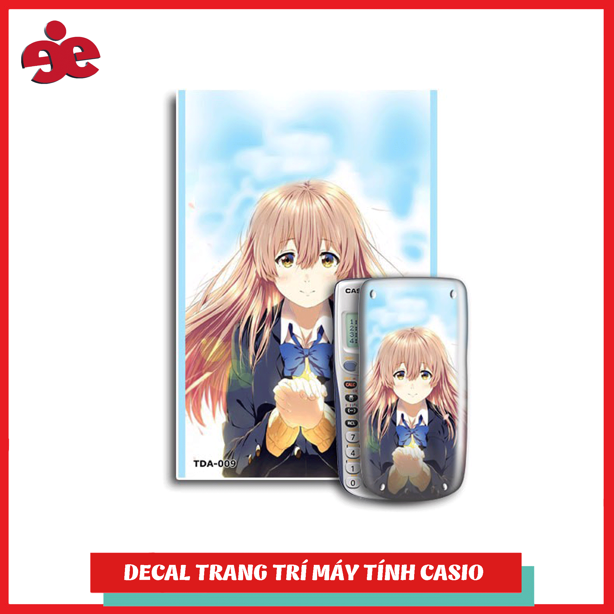 Bộ 2 decal trang trí máy tính cầm tay Dáng Hình Thanh Âm 009