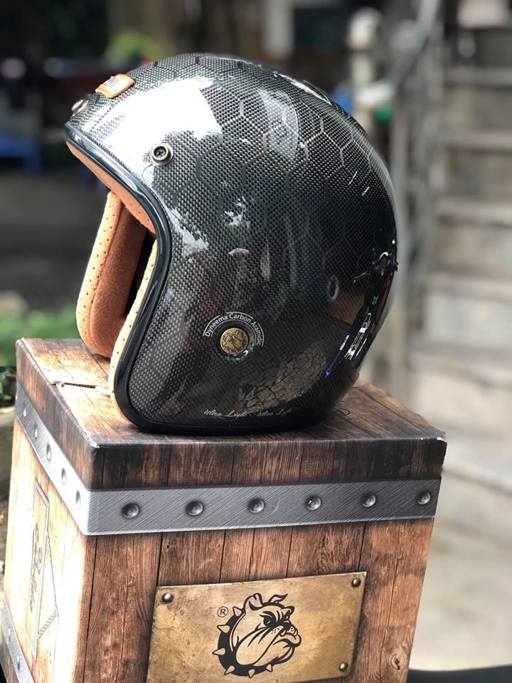 Mũ Bảo Hiểm 3/4 BULLDOG HELI CARBON