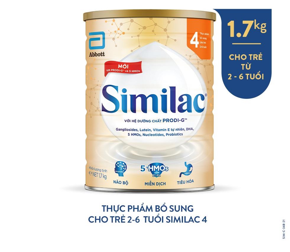 Sữa bột similac 4 1.7kg/lon dinh dưỡng 5g mới