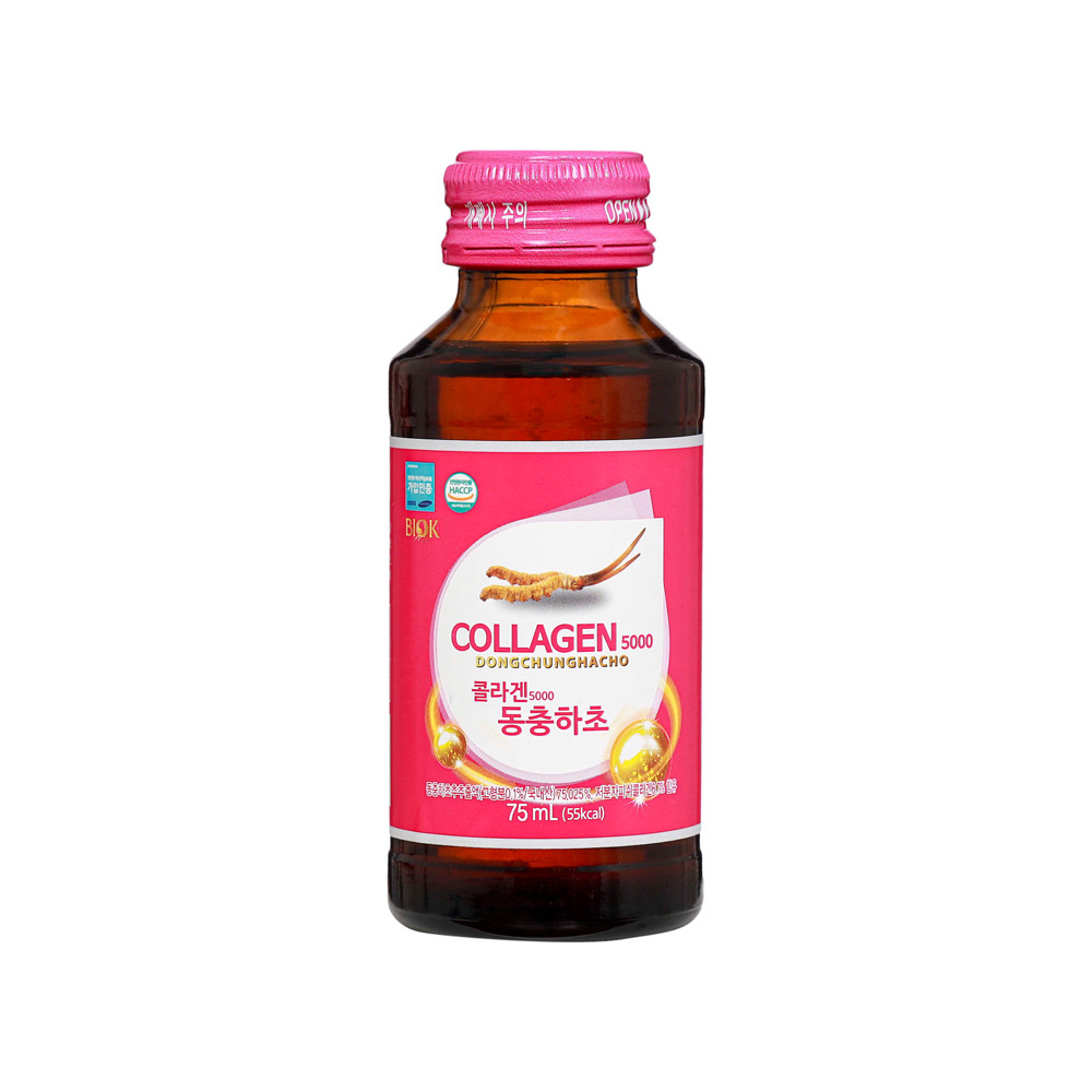 Hộp 10 Chai Nước Đông Trùng Hạ Thảo Collagen5000 Biok - Hỗ trợ ngăn ngừa quá trình lão hóa