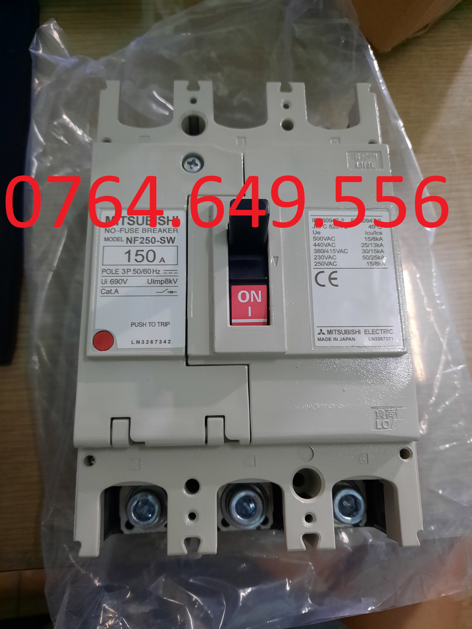 Mccb mitsubishi 150a màu trắng