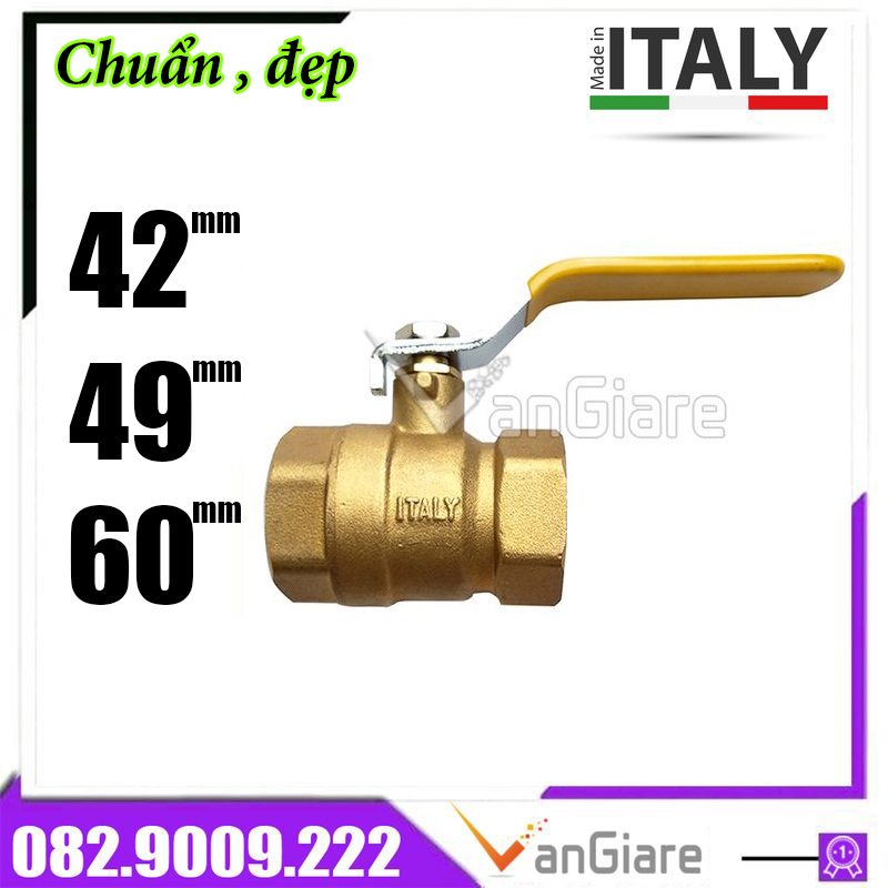 Van bi thau Italy - van khóa nước tay gạt đồng phi 42 49 60 - trống