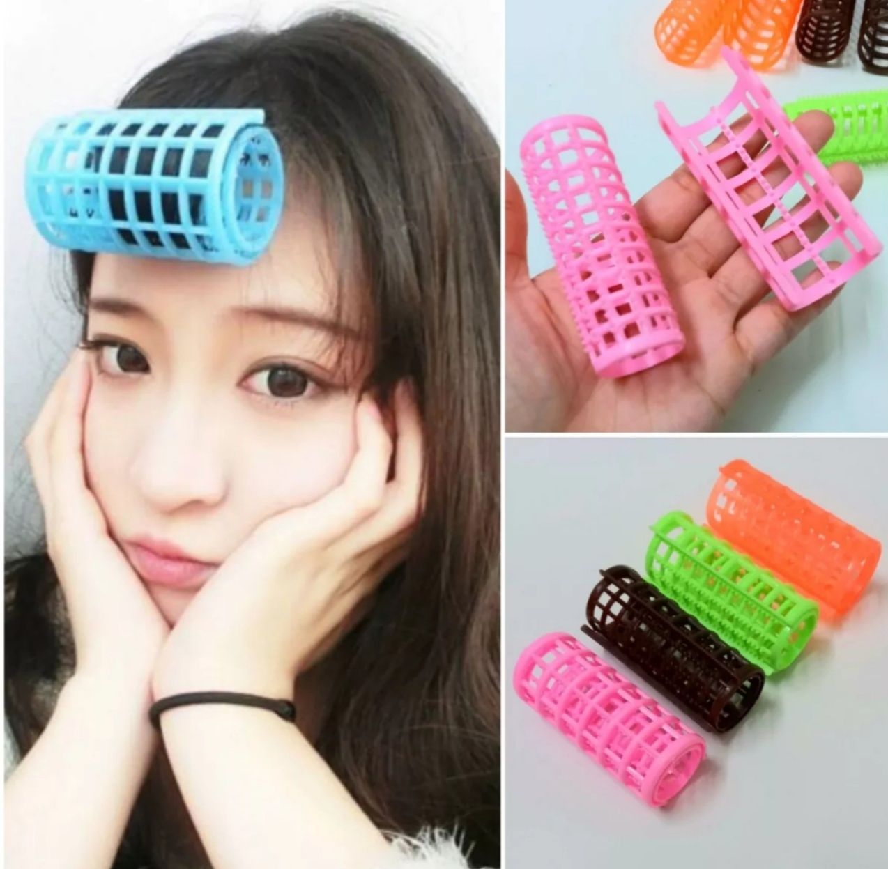 Combo 2 Lô Cuốn Tóc gai nhựa nhiều màu, tạo kiểu tóc