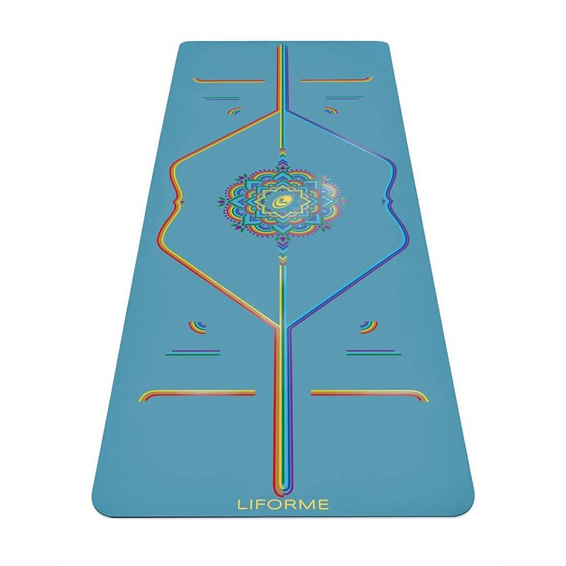Thảm yoga định tuyến pu liforme blue sky rainbow 4.2mm - 185 x 68 cm