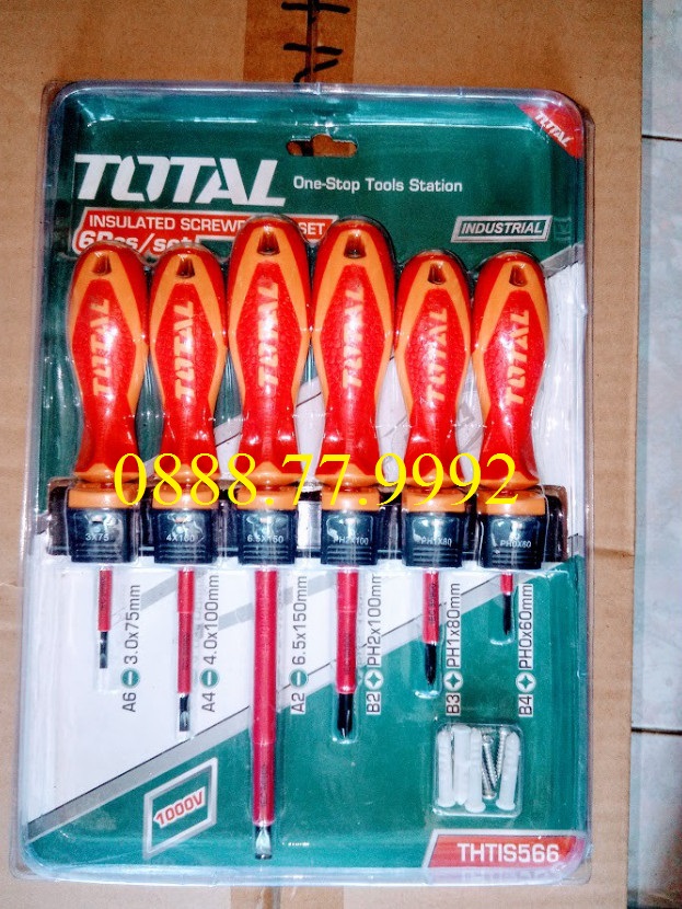 Total - thtis566 bộ tuốc nơ vít cách nhiệt 6 chi tiết