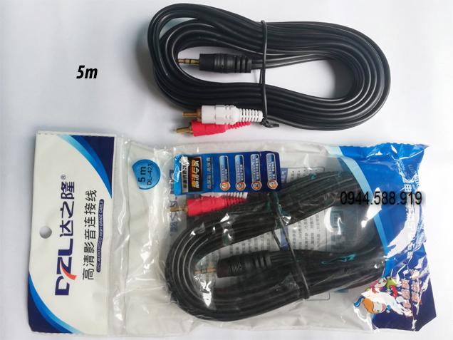 Dây nối loa rack 3.5mm ra 2 hoa sen dài 5met lõi đồng xịn