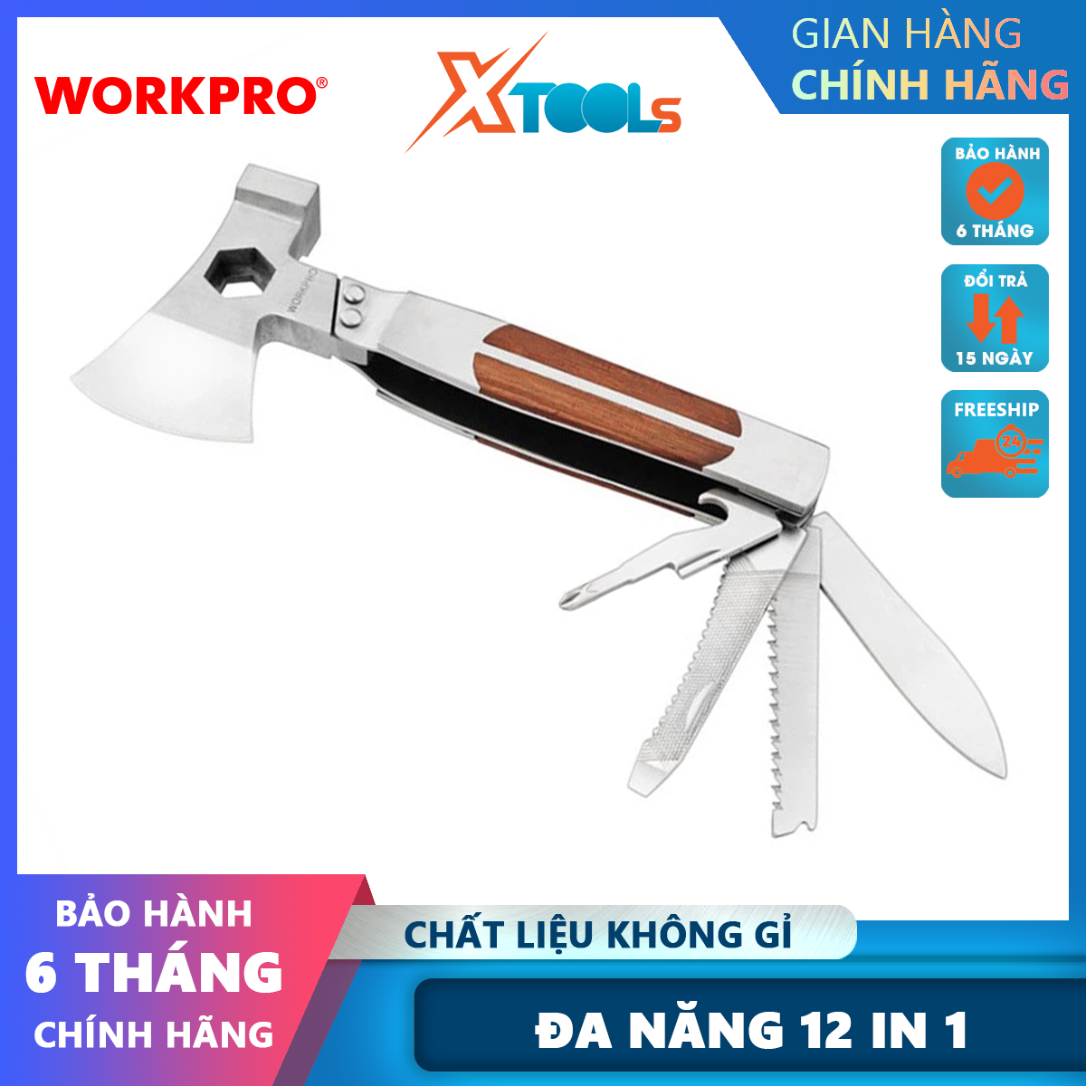 Rìu đa năng 12in1 workpro - wp383001