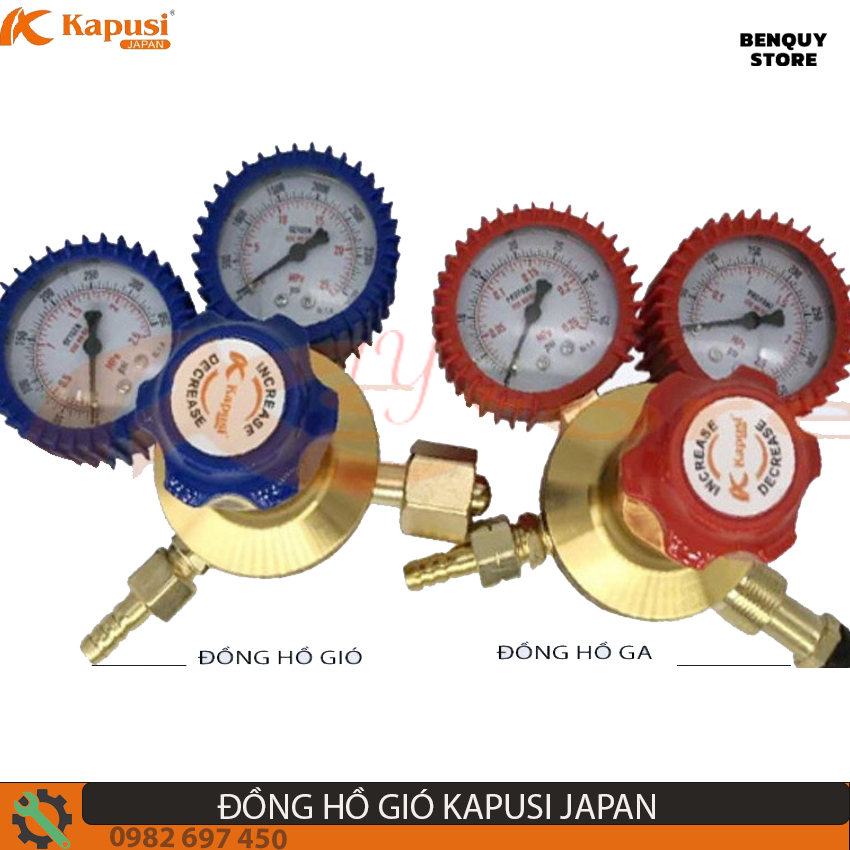 Đồng hồ gas - đồng hồ gió điều áp kapusi japan. tiêu chuẩn nhật bản