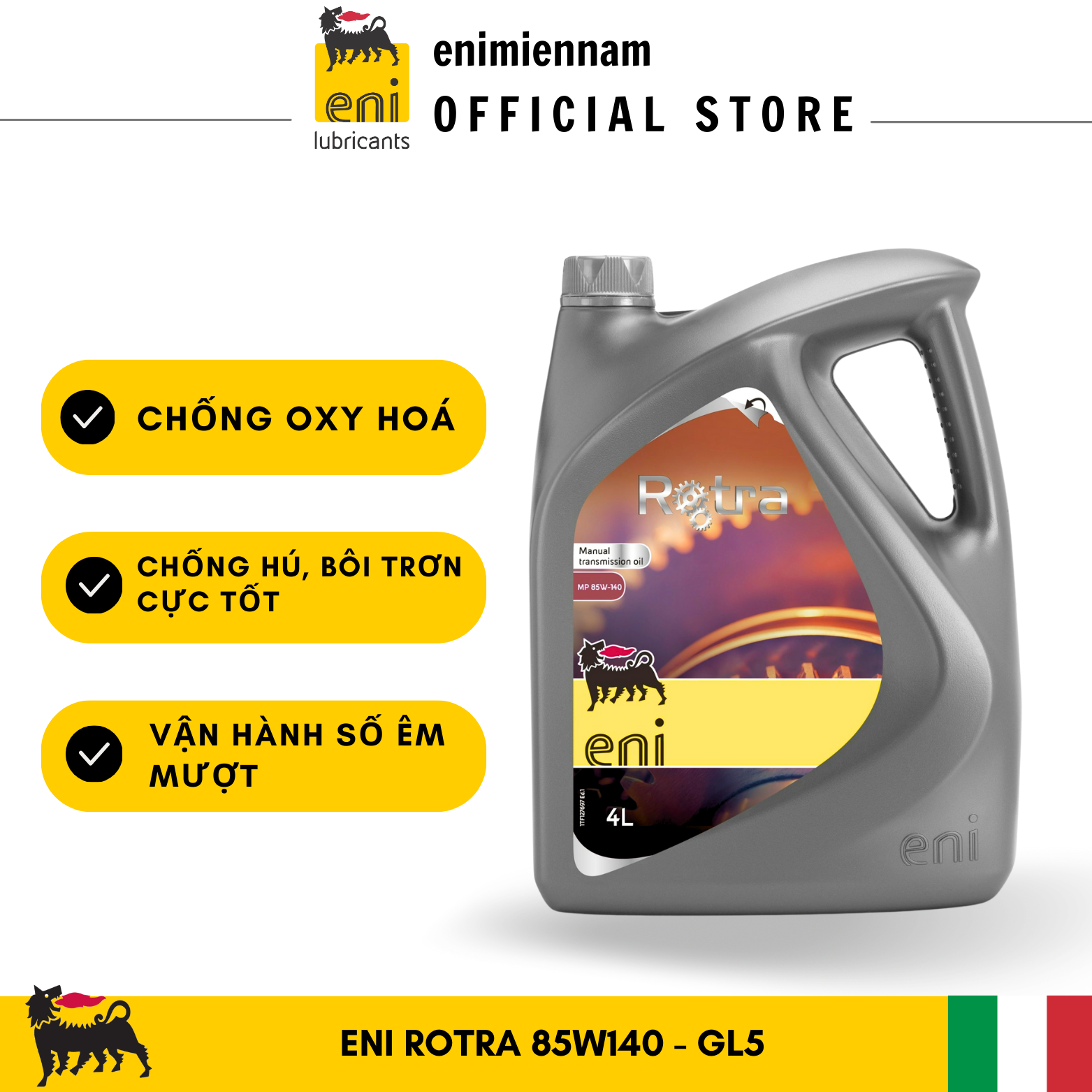 Nhớt láp / nhớt hộp số eni 85w140 4l