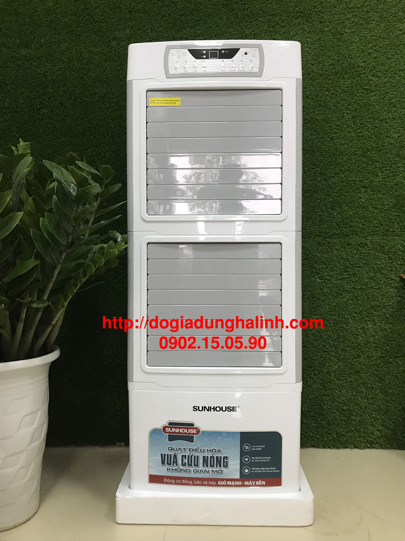[Trả góp 0%]Quạt điều hòa không khí Sunhouse SHD7756, Máy làm mát không khí, Lưu lượng gió 4500m3/h, Dung tích bình nước 45 lít, Diện tích làm mát 50m2, Bảo hành tại nhà 12 tháng