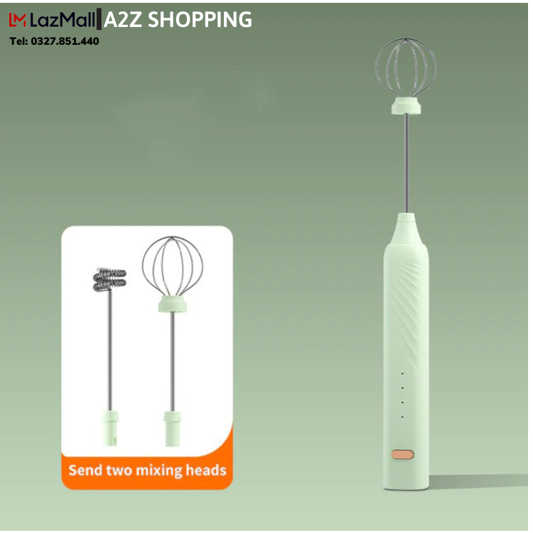 Máy đánh trứng cầm tay mini, máy tạo bọt cà phê cầm tay - máy đánh trứng sữa tạo bọt cafe cầm tay mini 3 tốc độ nhiều chức năng, sạc bằng điện, có que tạo bọt