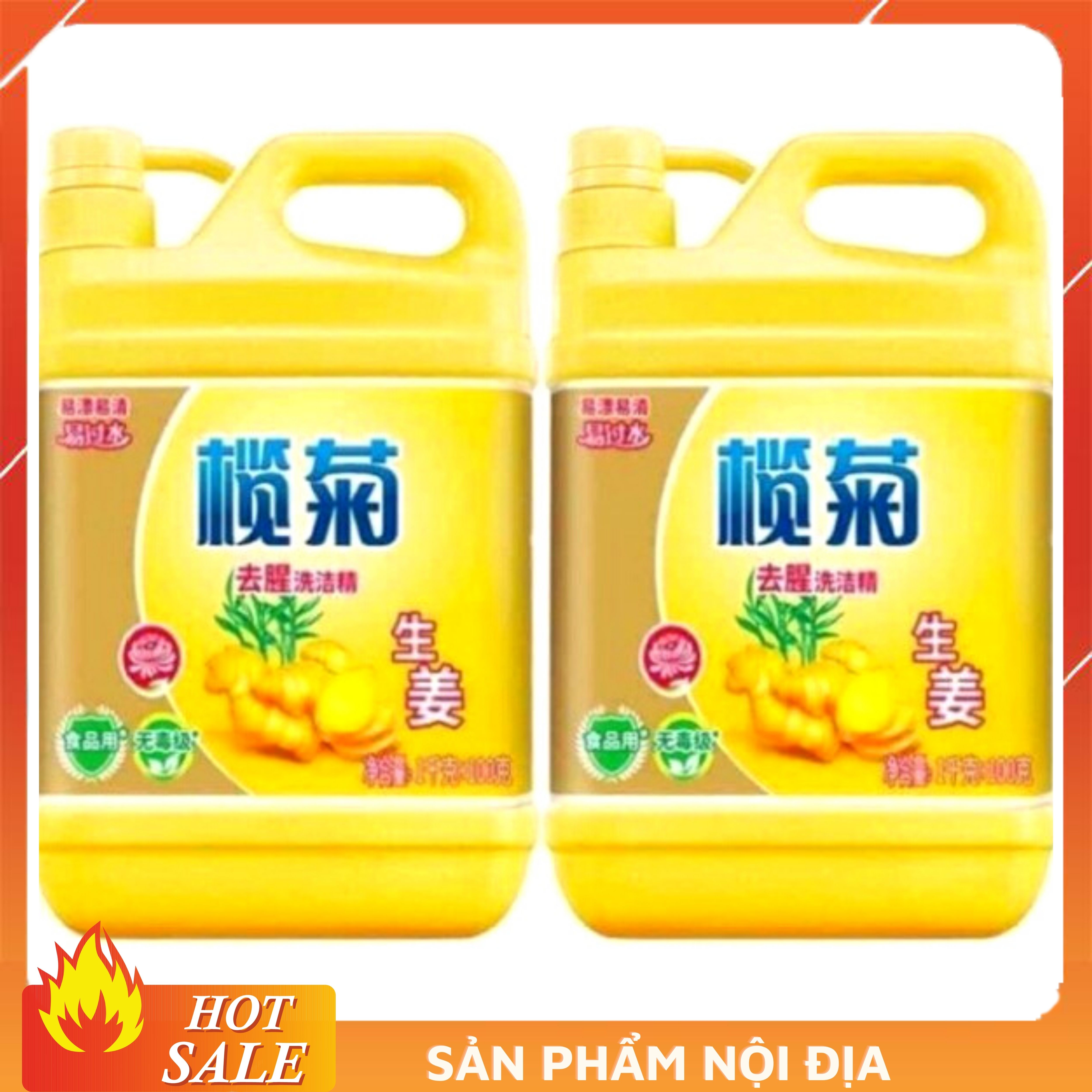 Nước rửa bát gừng/chanh siêu sạch hàng nội địa can 1.5 lít