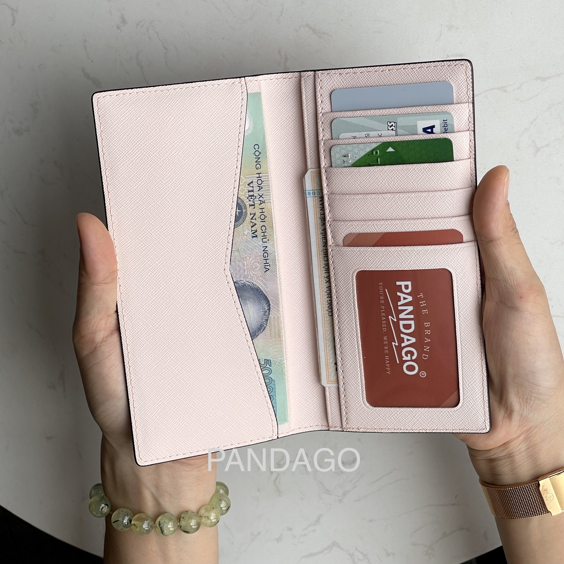 Ví cầm tay nữ pandago mini long 01 da thật cao cấp nhỏ gọn thời trang