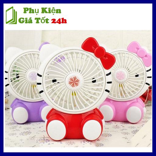 Quạt tích điện hình thú kitty siêu dễ thương - siêu mát pk24h02
