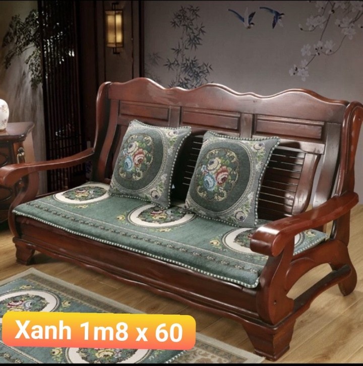 Thảm ghế hoàng gia xanh 1m8 x 60cm