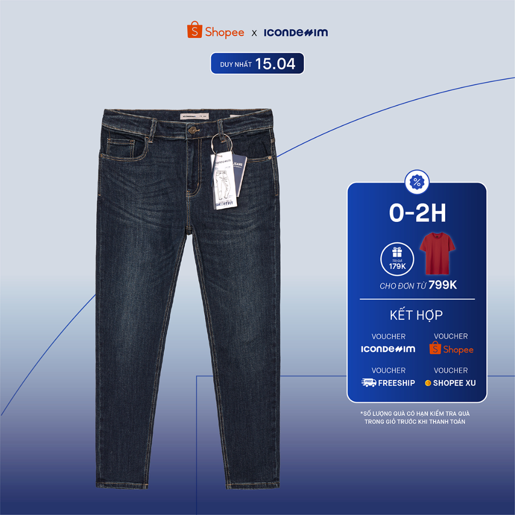 Quần Jean Nam Smart Jeans ICONDENIM Super Dark Blue QJID0121
