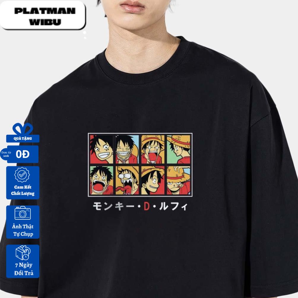 Áo thun form rộng luffy face . anime onepiece - áo phông unisex 30%