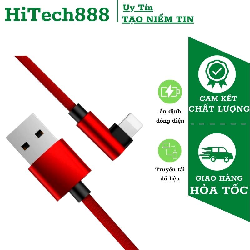 [Sạc Nhanh] Cáp Sạc Iphone, Dây Sạc Iphone, Cổng Lighting Chân Cắm Vuông Góc Bọc Dù Chống Đứt, Hỗ Trợ Sạc Nhanh 2.5A, Dài 1m2