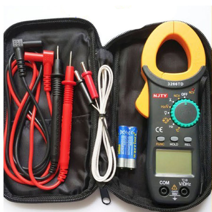 Đồng hồ kẹp dòng vạn năng kìm ampe kế NJTY 3266TD đo tụ, tần số, nhiệt độ, điện trở, điện áp