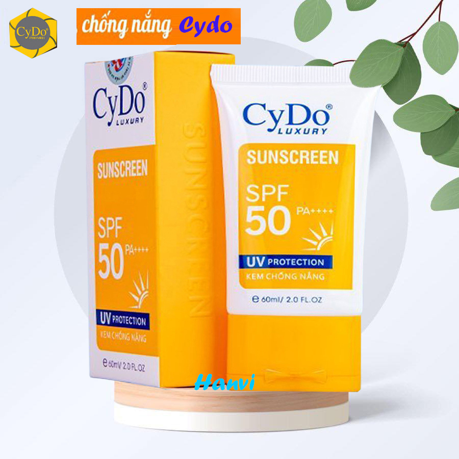 Kem chống nắng sunscreen luxury cydo 60ml - chống nắng, kiềm dầu, dưỡng trắng da - an toàn từ thảo dược - mỹ phẩm gia bảo