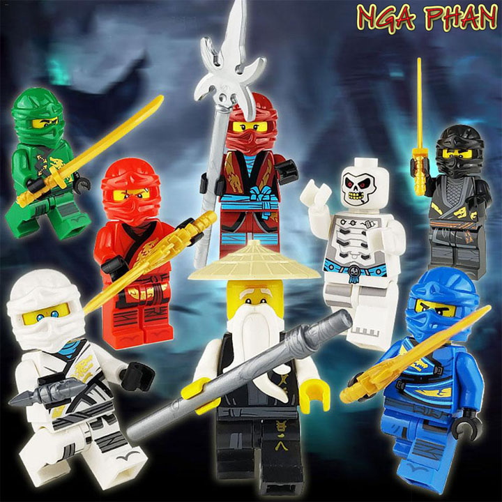Bộ 8 Ninja Siêu Khủng Ninjago Đồ Chơi Xếp Hình Lắp Ráp MOC DIY