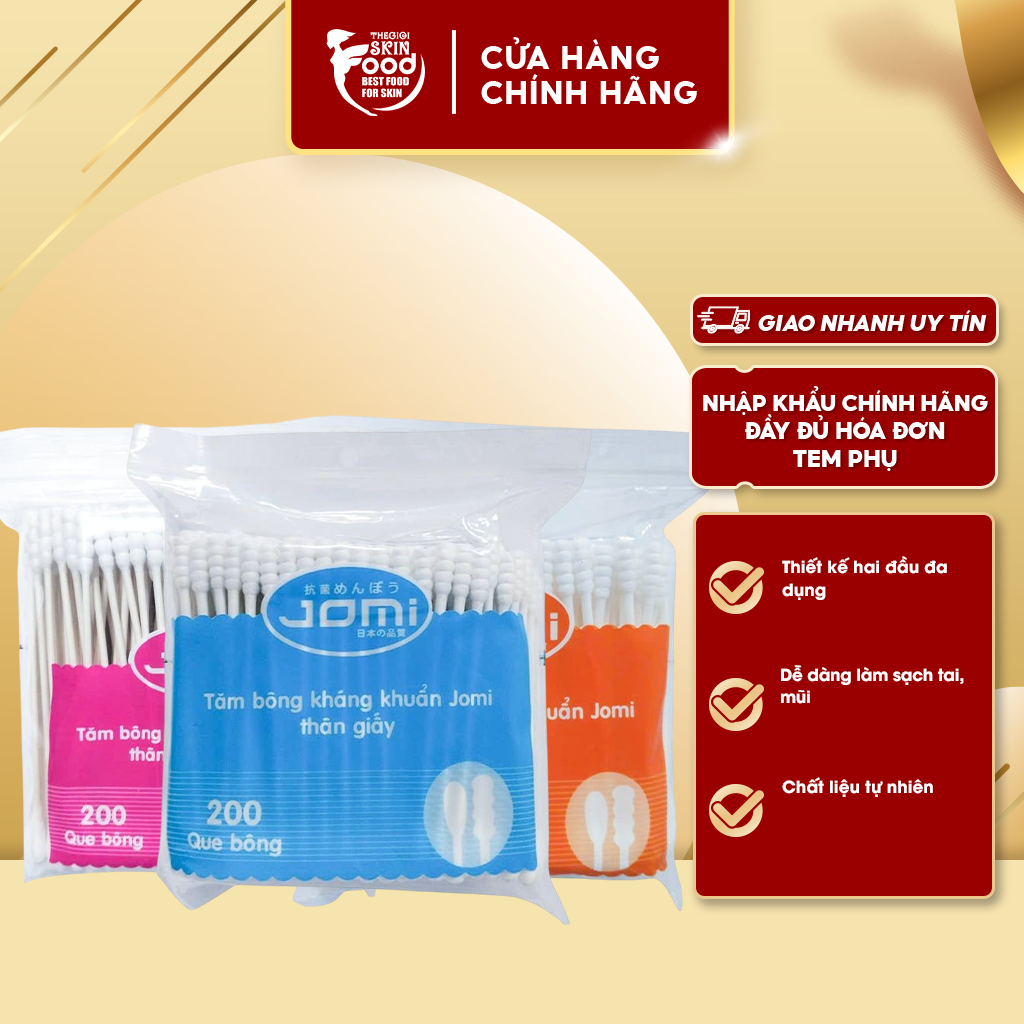 Tăm Bông Dạng Túi Thân Giấy, Nhựa Jomi Dành Cho Người Lớn