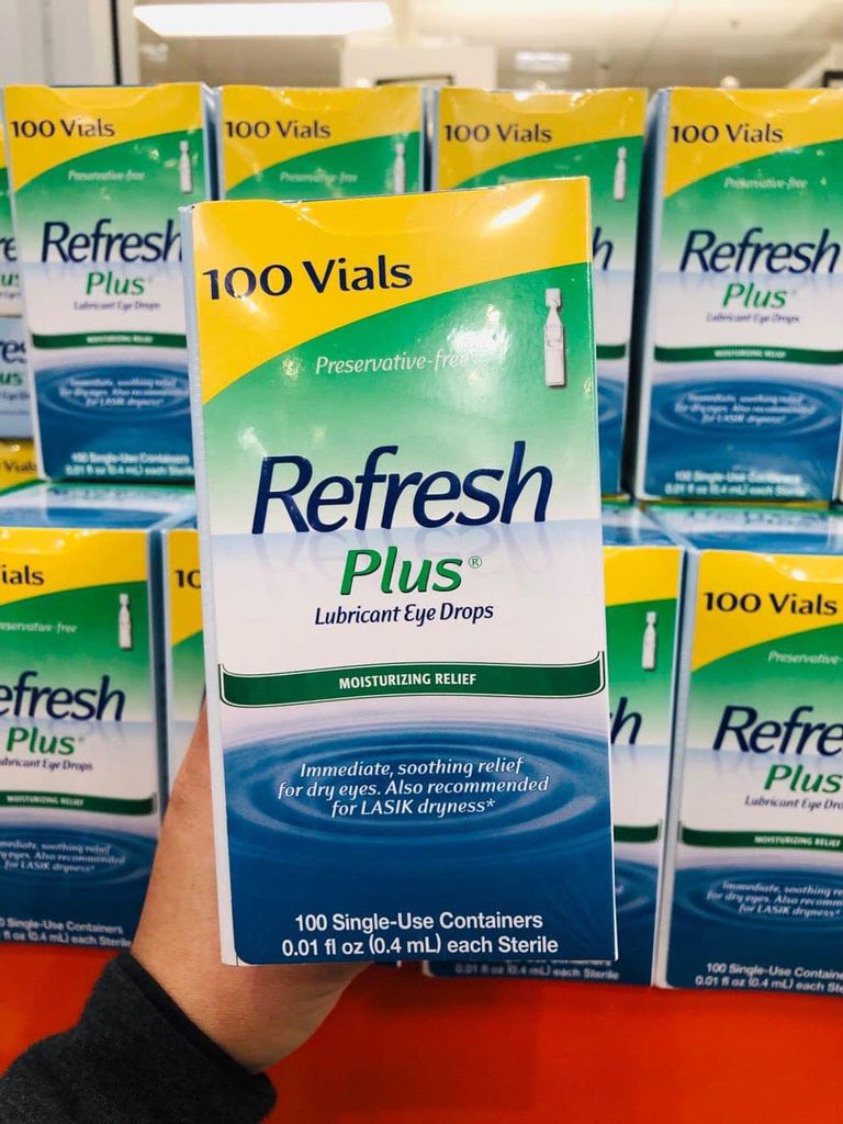 Nước mắt nhân tạo dạng tép Refresh Plus Lubricant Eye Drops - 100 tép