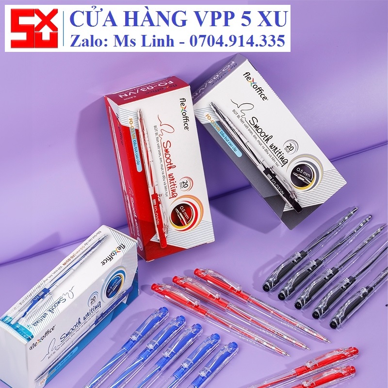 20 Cây Bút bi FlexOffice FO-03 0.5mm - Hàng chính hãng